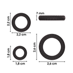 Set 3 Anelli Fallici Cockring in Silicone Effetto Ritardante Elastici per Pene
