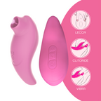 Stimolatore Clitoride 2in1 Vibra e Lecca Vibratore Multifunzione Licking Silicone