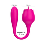 Stimolatore Clitorideo Licking Vibratore Punto G a forma di Rosa Lecca e Vibra
