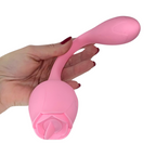 Stimolatore Clitorideo Licking Vibratore Punto G a forma di Rosa Lecca e Vibra