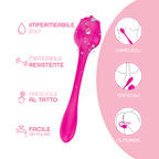 Stimolatore Clitorideo Licking Vibratore Punto G a forma di Rosa Lecca e Vibra