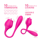Stimolatore Clitorideo Licking Vibratore Punto G a forma di Rosa Lecca e Vibra