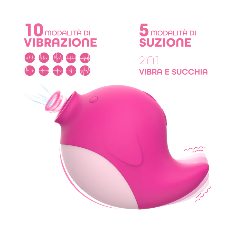 Succhia Clitoride con Vibrazione Stimolatore 2in1 Vibratore Multifunzione Vagina