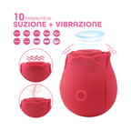 Succhia Clitoride Vibratore a Forma di Rosa Stimolatore con Suzione e Vibrazione