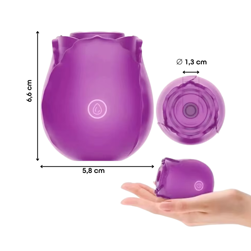 Succhia Clitoride Vibratore a Forma di Rosa Stimolatore con Suzione e Vibrazione