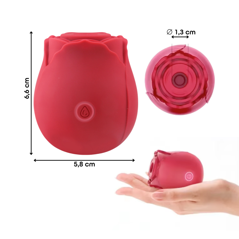 Succhia Clitoride Vibratore a Forma di Rosa Stimolatore con Suzione e Vibrazione