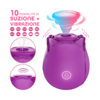 Succhia Clitoride Vibratore a Forma di Rosa Stimolatore con Suzione e Vibrazione