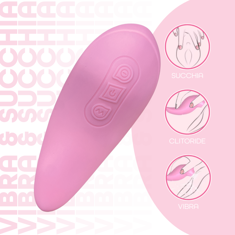 Succhia Clitoride Vibra 2in1 con Vibratore in Silicone sex toy multifunzione