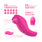 Succhia Clitoride Vibra 2in1 con Vibratore in Silicone sex toy multifunzione
