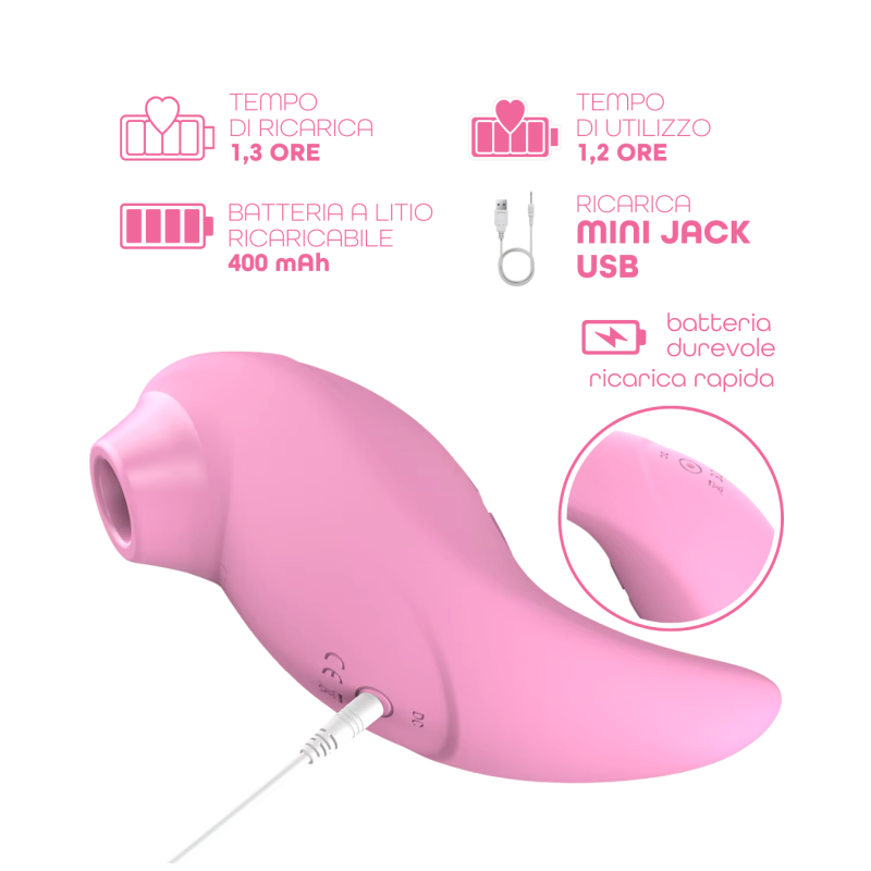 Succhia Clitoride Vibra 2in1 con Vibratore in Silicone sex toy multifunzione
