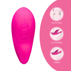 Succhia e Lecca Clitoride 2in1 Vibratore con Lingua doppio Stimolatore a Suzione