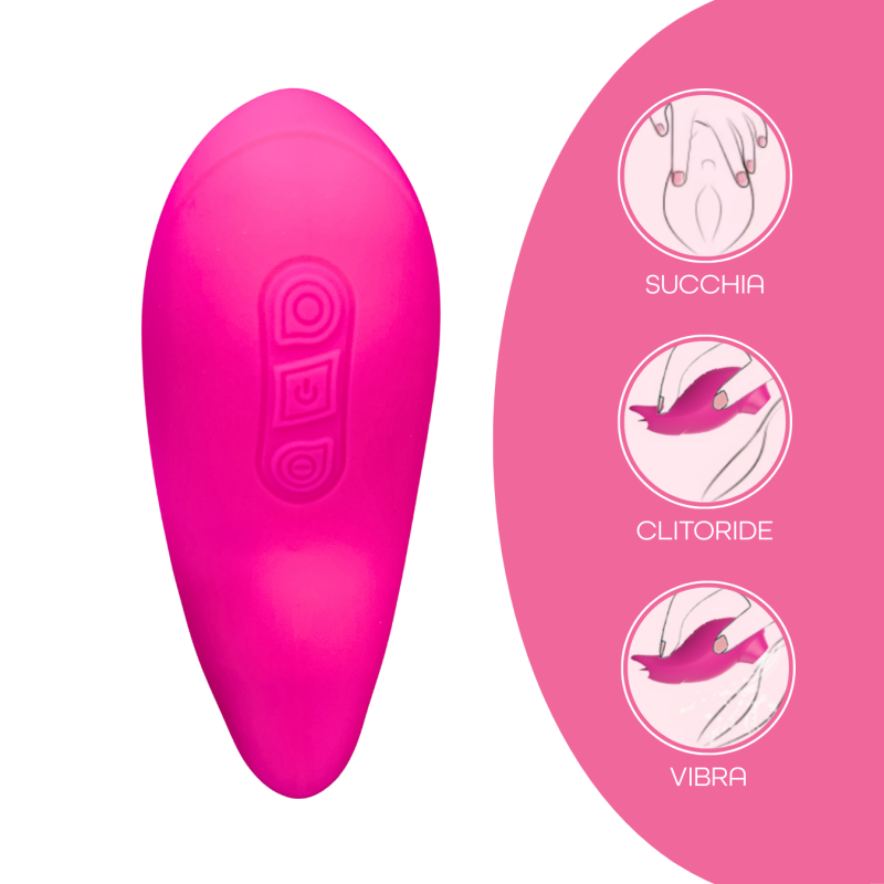 Succhia e Lecca Clitoride 2in1 Vibratore con Lingua doppio Stimolatore a Suzione