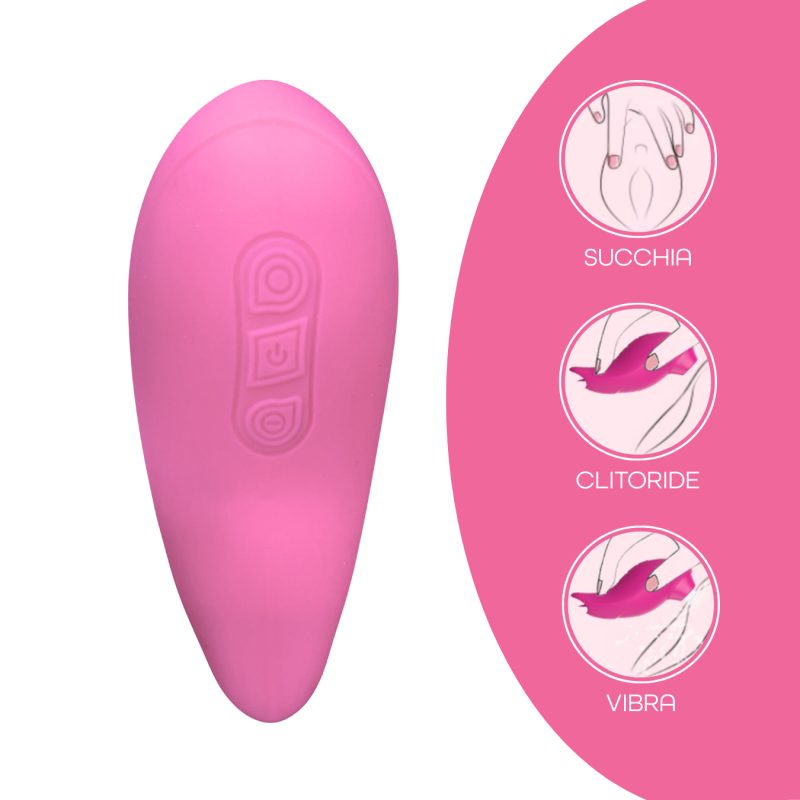 Succhia e Lecca Clitoride 2in1 Vibratore con Lingua doppio Stimolatore a Suzione