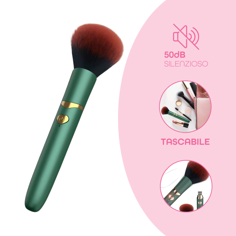 Vibratore a forma di Pennello Trucco con 10 Modalità di Vibrazioni Ricaricabile