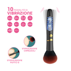 Vibratore a forma di Pennello Trucco con 10 Modalità di Vibrazioni Ricaricabile