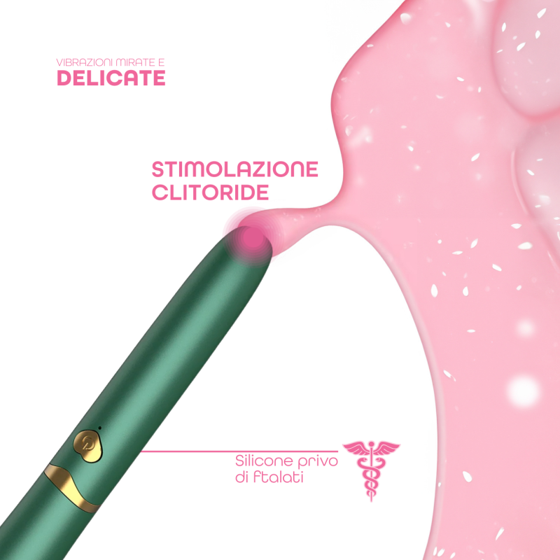 Vibratore a forma di Pennello Trucco con 10 Modalità di Vibrazioni Ricaricabile