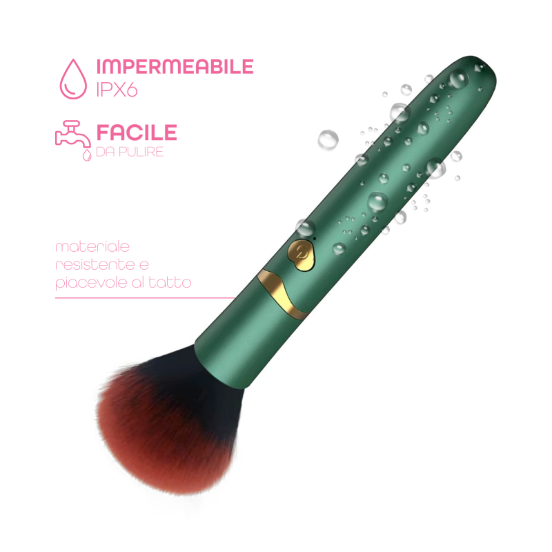 Vibratore a forma di Pennello Trucco con 10 Modalità di Vibrazioni Ricaricabile