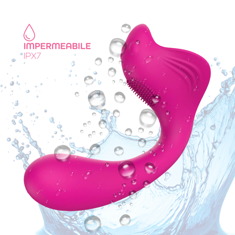 Vibratore a U punto G e clitoride con controllo tramite app in morbido silicone
