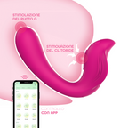 Vibratore a U punto G e clitoride con controllo tramite app in morbido silicone