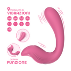 Vibratore a U punto G e clitoride con controllo tramite app in morbido silicone