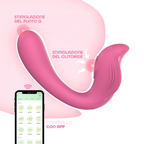 Vibratore a U punto G e clitoride con controllo tramite app in morbido silicone