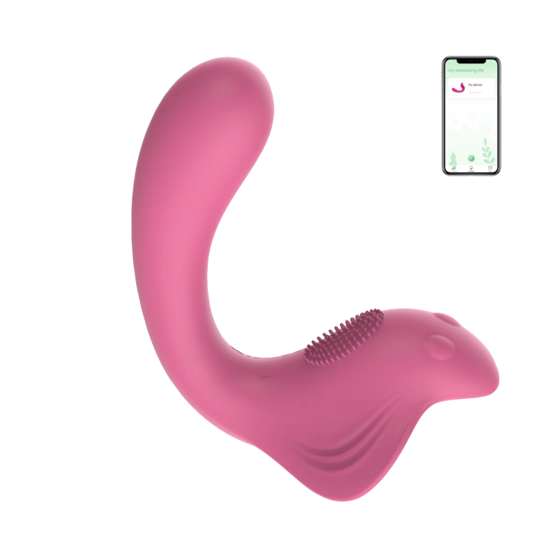 Vibratore a U punto G e clitoride con controllo tramite app in morbido silicone