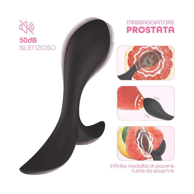 Vibratore Anale Massaggiatore Prostatico Controllo con App in Silicone Morbido