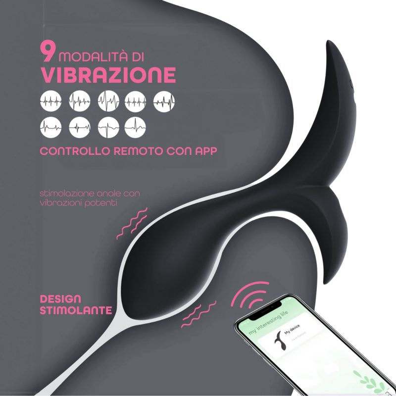 Vibratore Anale Massaggiatore Prostatico Controllo con App in Silicone Morbido