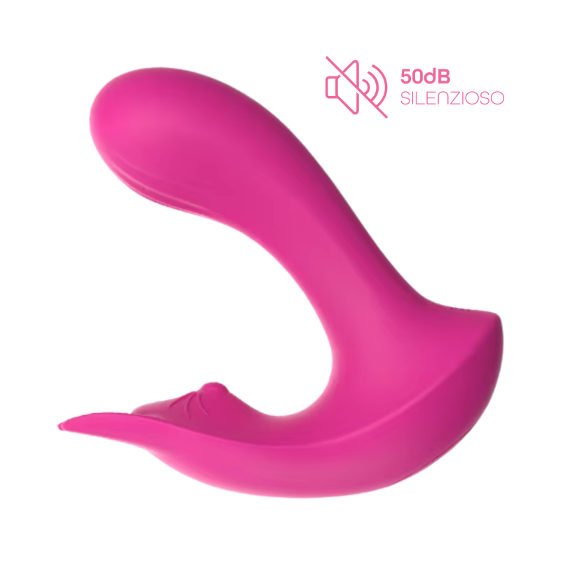Vibratore Doppia Stimolazione Orina in Silicone 2in1 Punto G e Clitoride con App