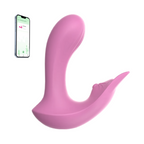 Vibratore Doppia Stimolazione Orina in Silicone 2in1 Punto G e Clitoride con App