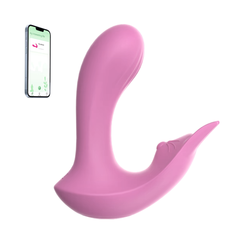 Vibratore Doppia Stimolazione Orina in Silicone 2in1 Punto G e Clitoride con App