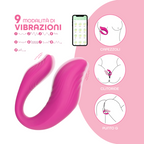 Vibratore Multifunzione Indossabile in Silicone Doppia Stimolazione con App USB