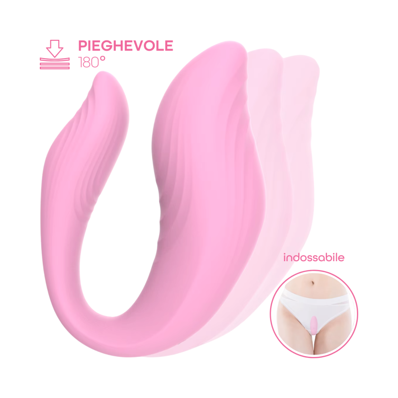 Vibratore Multifunzione Indossabile in Silicone Doppia Stimolazione con App USB