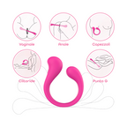 Vibratore Multifunzione per Doppia Stimolazione Controllo con App Modellabile