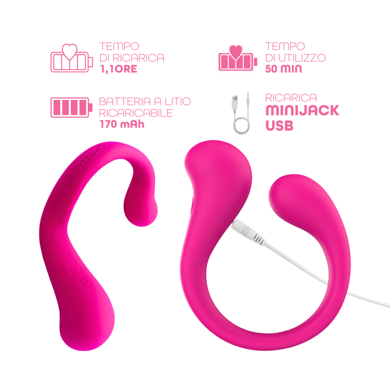 Vibratore Multifunzione per Doppia Stimolazione Controllo con App Modellabile