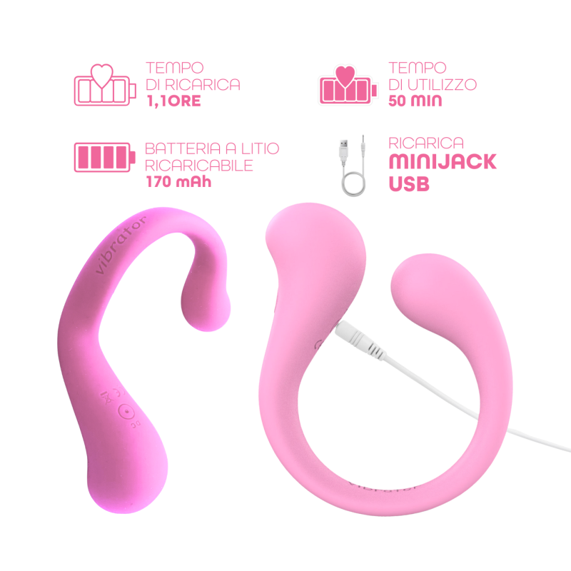 Vibratore Multifunzione per Doppia Stimolazione Controllo con App Modellabile
