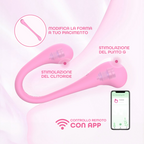 Vibratore Multifunzione per Doppia Stimolazione Controllo con App Modellabile