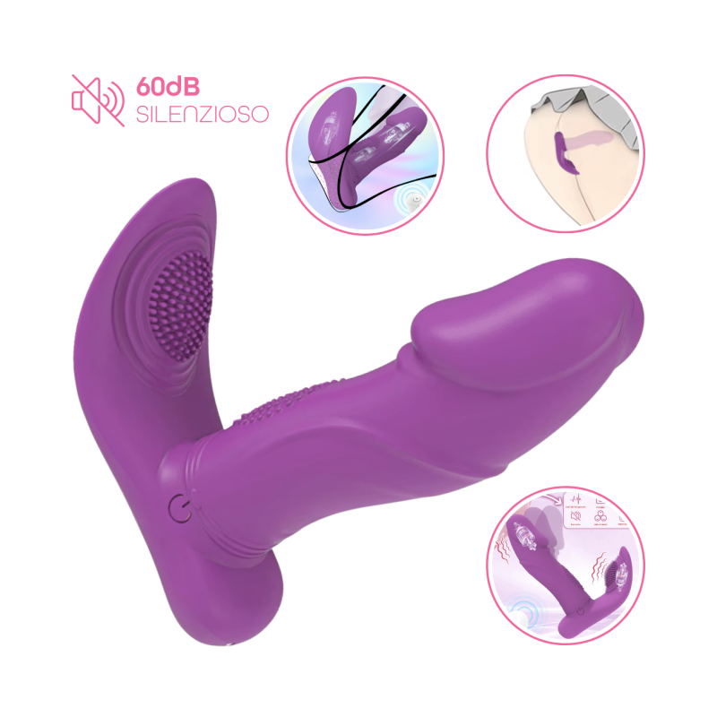 Vibratore Multifunzione Stimolazione Punto G Clitoride Telecomandato Oscillante