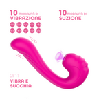 Vibratore Multifunzione Vibra e Succhia Doppia Stimolazione Punto G e Clitoride