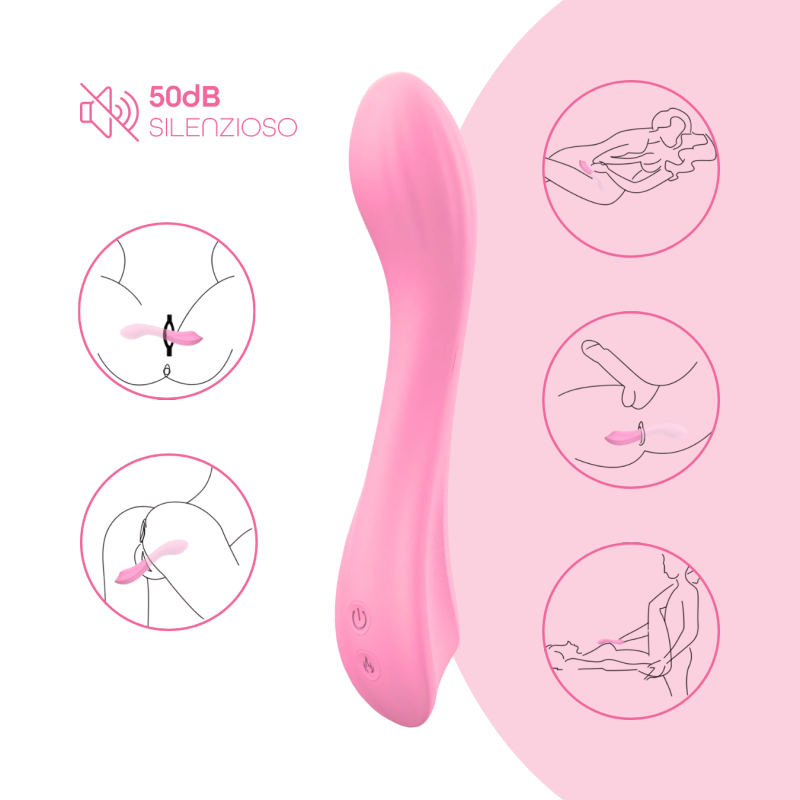Vibratore Punto G Riscaldante in Silicone con 10 Modalità di Vibrazione Sex Toy