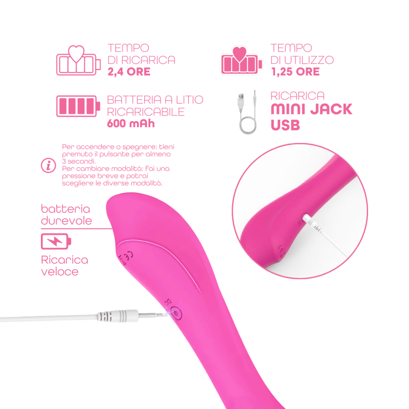 Vibratore Punto G Riscaldante in Silicone con 10 Modalità di Vibrazione Sex Toy