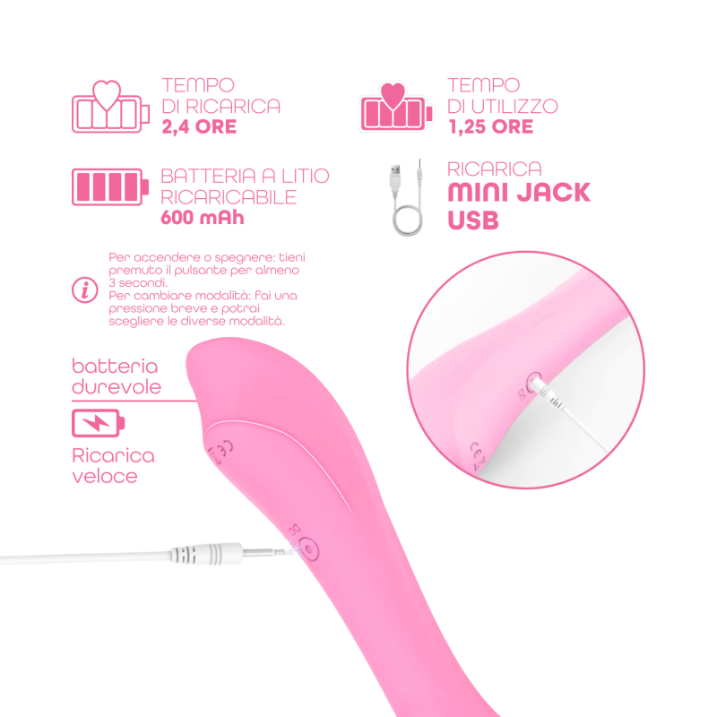 Vibratore Punto G Riscaldante in Silicone con 10 Modalità di Vibrazione Sex Toy