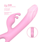 Vibratore Rabbit Doppia Stimolazione Clitoride Punto G Dildo in Silicone Medico