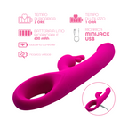 Vibratore Rabbit Doppia Stimolazione Clitoride Punto G Dildo in Silicone Medico