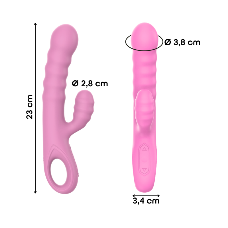 Vibratore Rabbit Doppia Stimolazione Punto G Clitoride in Silicone Ricaricabile