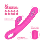 Vibratore Rabbit Doppia Stimolazione Punto G Clitoride in Silicone Ricaricabile