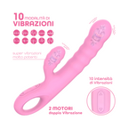 Vibratore Rabbit Doppia Stimolazione Punto G Clitoride in Silicone Ricaricabile