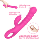 Vibratore Rabbit Doppia Stimolazione Punto G Clitoride in Silicone Ricaricabile