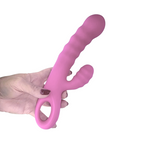 Vibratore Rabbit Doppia Stimolazione Punto G Clitoride in Silicone Ricaricabile