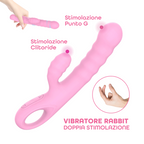 Vibratore Rabbit Doppia Stimolazione Punto G Clitoride in Silicone Ricaricabile